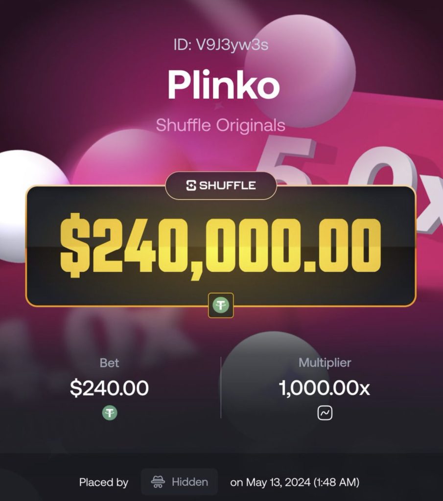 Mystery Gambler Claims $240,000 Jackpot at Shuffle - Exploring the Big Win